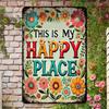 Vintage Metal Sign Flower Wall Art Decor for Living Room