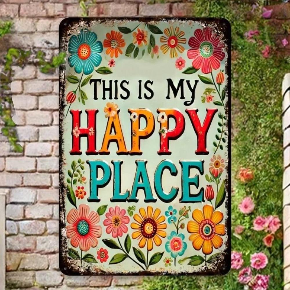 Vintage Metal Sign Flower Wall Art Decor for Living Room