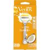 VenuS P G deSiGn VenuS ComFort liGht Pour Peau Humide Savon Parfum Noix de Coco Rasoir pour Femmes avec 2 lames de rechange