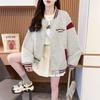 2025 New Arrival Women's Fleece Baseball Hoodie for Junior & Senior High School - Early Autumn/Spring