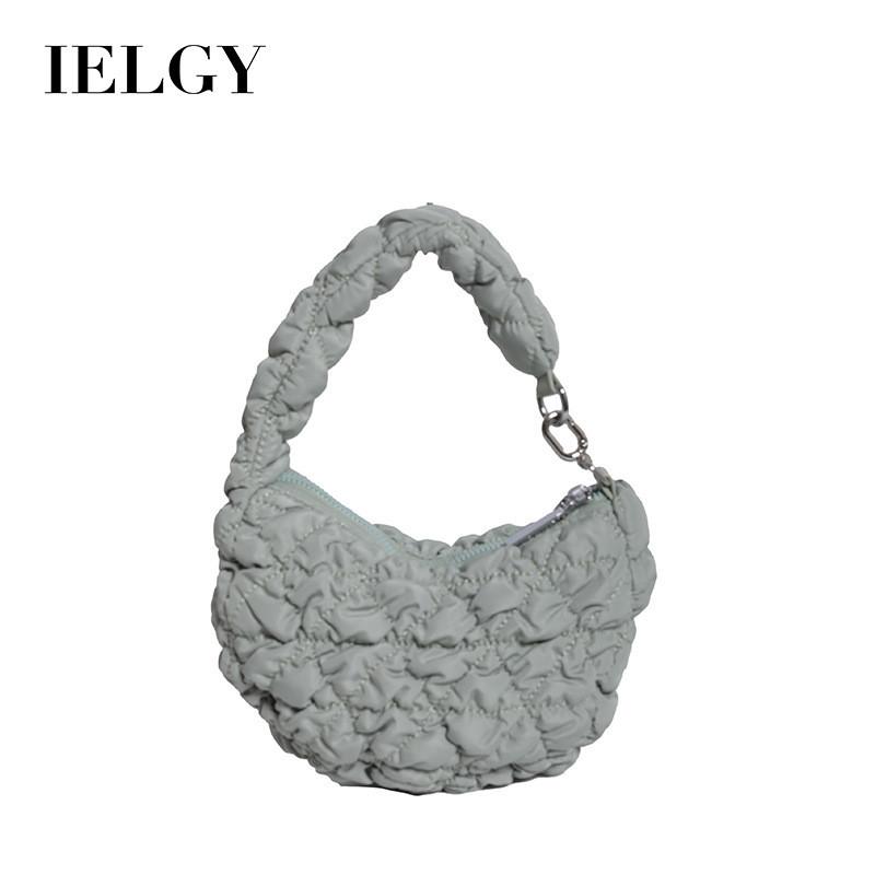 IELGY Cloud Bag Pleated Soft Down Bag Nylon Handbag