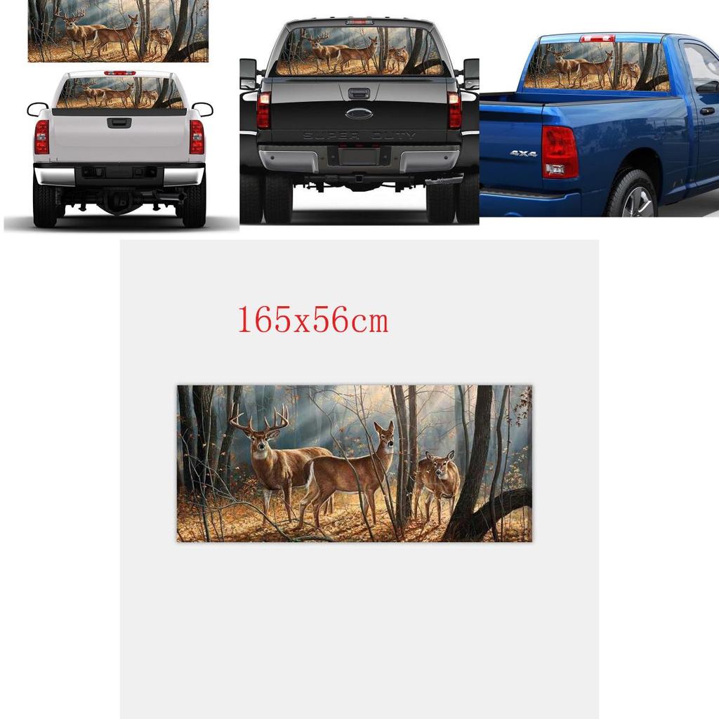 Hochwertiger Hirsch Wildtierszene Heckscheiben Grafikaufkleber für LKW SUV Van Auto