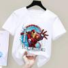 New 2026 Summer Avengers Iron Unisex Tshirt Childrens Casual Clothes Funny Cool Boys Childrens Marvel Street Style Top