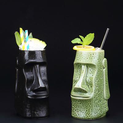 Indian Idol Totem TIKI Mug Retro Hawaii Bar Ceramics Drink Cup Cocktail Glass Stone Statue Beach Mixing Wine Smoothie Container