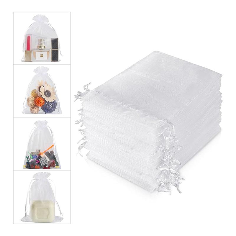 100Pcs/lot 9x12CM Organza Bags Jewelry Bag Wedding Party Decoration Drawable Bags Gift Pouches Jewelry Packaging