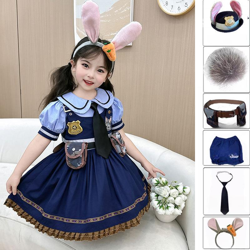 

Детский костюм офицера Джуди Рэббит, комплект платья для косплея, платье принцессы для девочки-младенца в стиле Лолиты 130