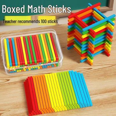 10-Color Counting Sticks for Kids: Parent-Child Learning Aid for First-Grade Math.