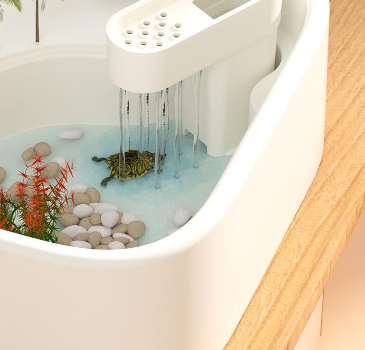 Acryl Schildkrötenhabitat mit Sonnendeck - Kreatives umweltfreundliches Becken für Schildkröten & Fische