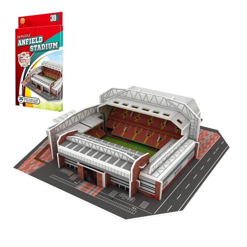 Miniature Football Field Puzzle DIY Anfield World Famous Stadiums Models Football Buildings Ornaments Peripheral Toys Fans Toy
