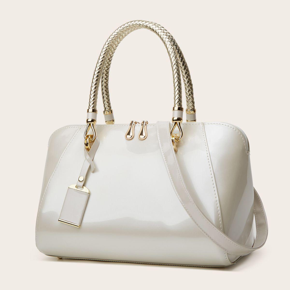 

Patent Leather Boston women s bag Europe retro Style texture Tote bag ladies handbag shoulder crossbody bag women