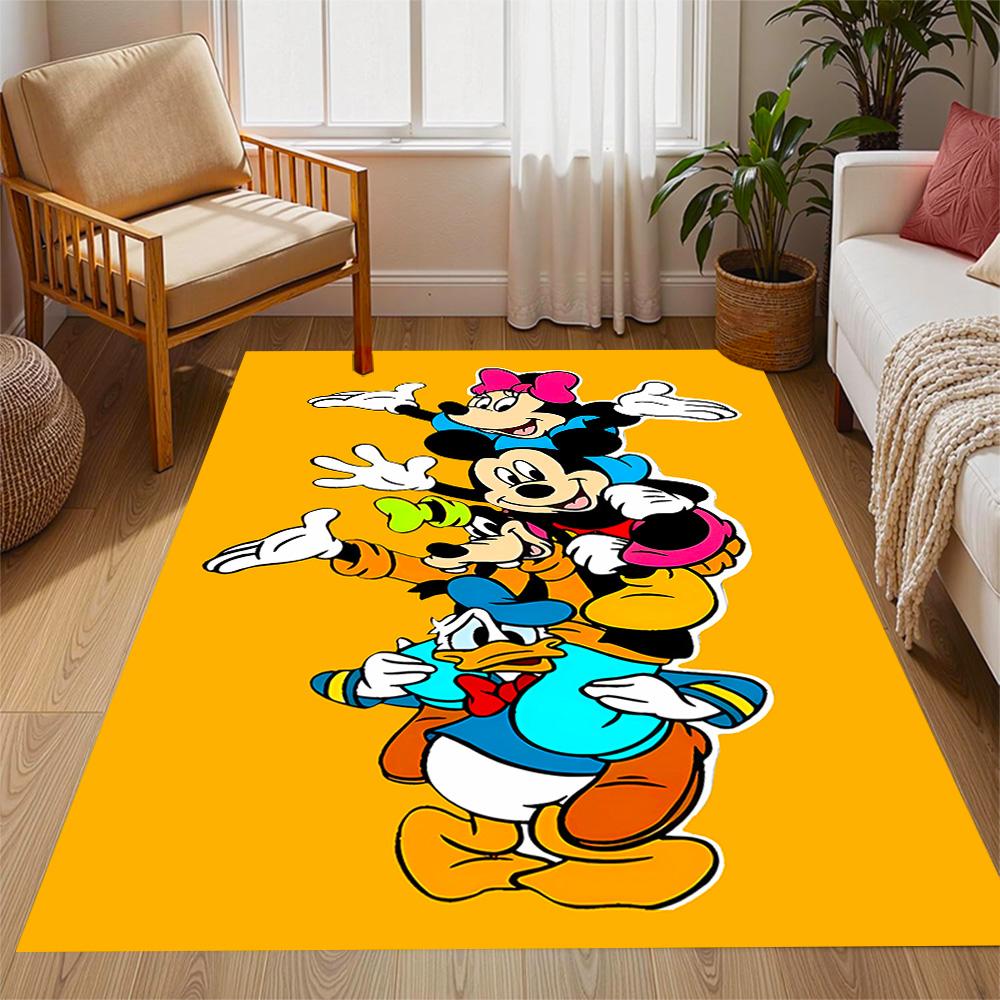 Classic Disney Characters Disney Cartoon Theme Anti-Slip Rug - Polyester, Home Decor, Suitable for Bedrooms, Living Rooms, Doorways, and Studios