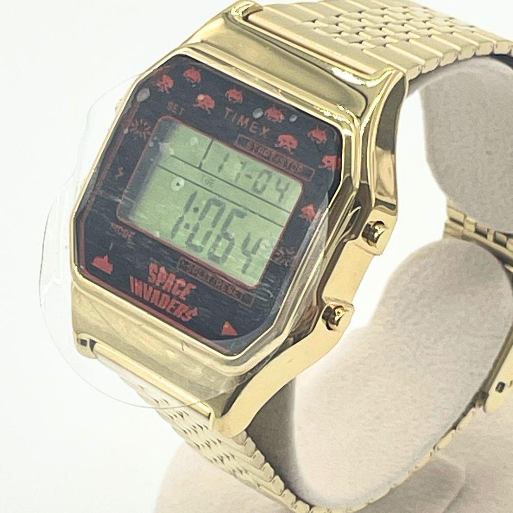 [Tamazu Store New] TIMEX  SPACE INVADERS Collaboration Arcade Classic Gold Digital Watch TW2V30100 TA2500619