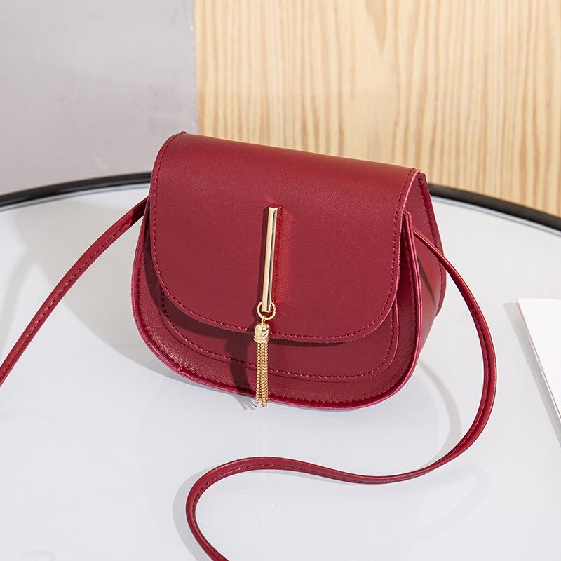 

Women s 2026 Gold Tassel Double-Layer Saddle Bag - Fashionable, Casual, Trendy Shoulder Bag for Mobile Phone бордовий