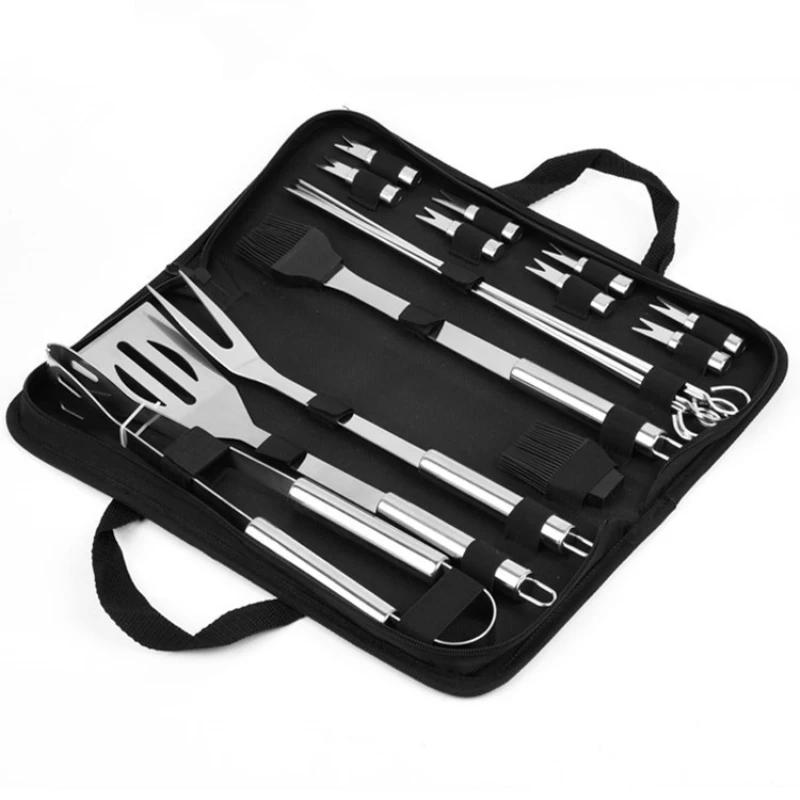 

BBQ Tools Set Stainless Steel Utensil Spatula Fork Tongs Knife Brush Skewers for Camping Outdoor Barbecue Kitchen Utensils
