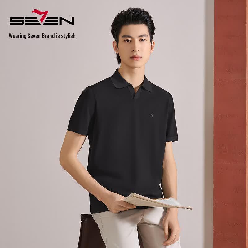 

SEVEN Men s Elite Seagull Collar Short-Sleeve Polo Shirt L