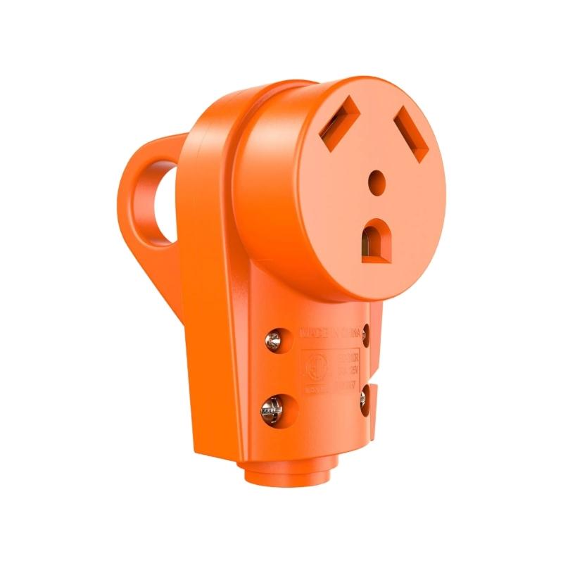 Replacement RVs Receptacle Plug 30A Male/Female RVs Plug with Ergonomic Grip Handle Heavy Duty Power Plug Adapter