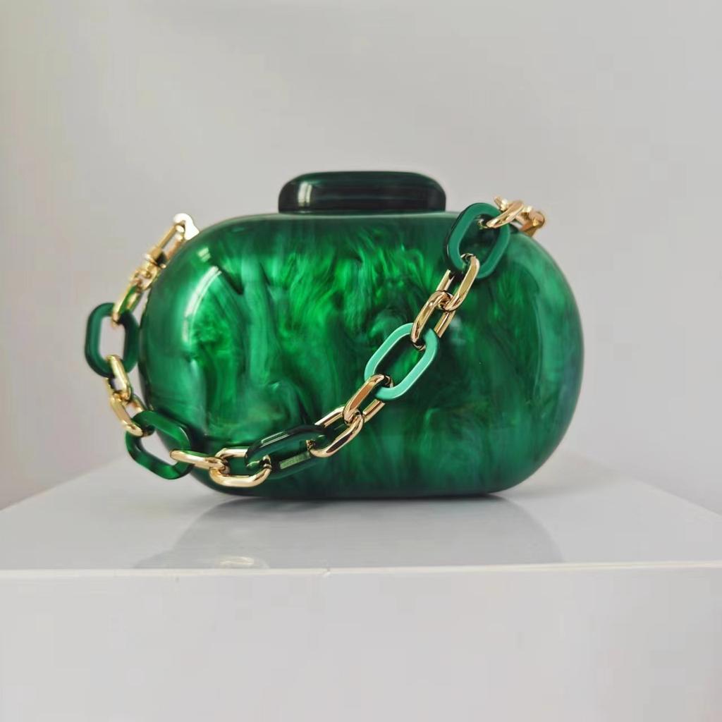 2024 New Fashion Evening Bag For Women Acrylic Evening Clutch Bags Wedding Party Vintage Red Chain Crossbody Bag Mini Wallet
