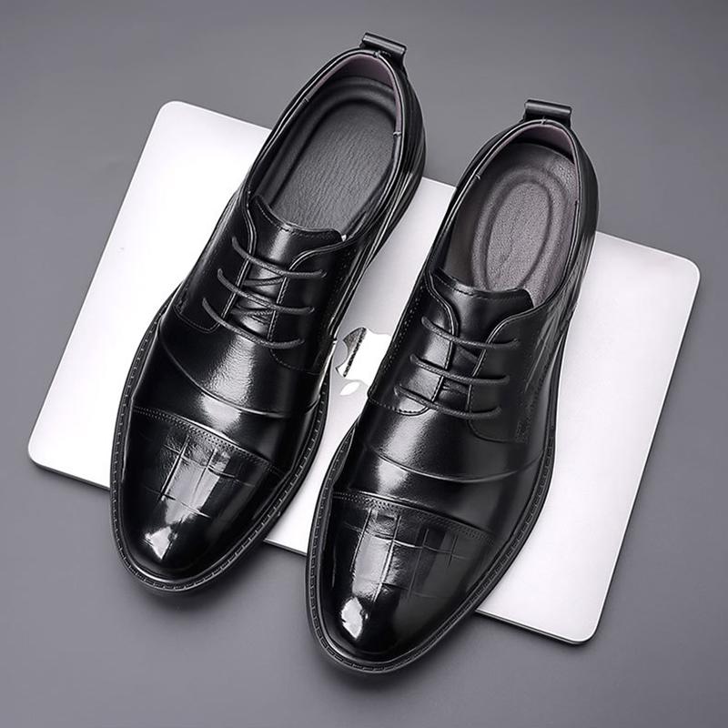 New Oxford Men's Dress Shoes Formal Business Lace Up Genuine Leather Shoes Men's Office Leather Shoes Elegant Men's Dress Sh