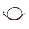 300mm-2200mm 28 & 90 Degree Motorcycle Dirt Bike Hydraulic Steel Brake Hose Line Cable M10 Banjo Pipe Line Braided Oil Hose Red