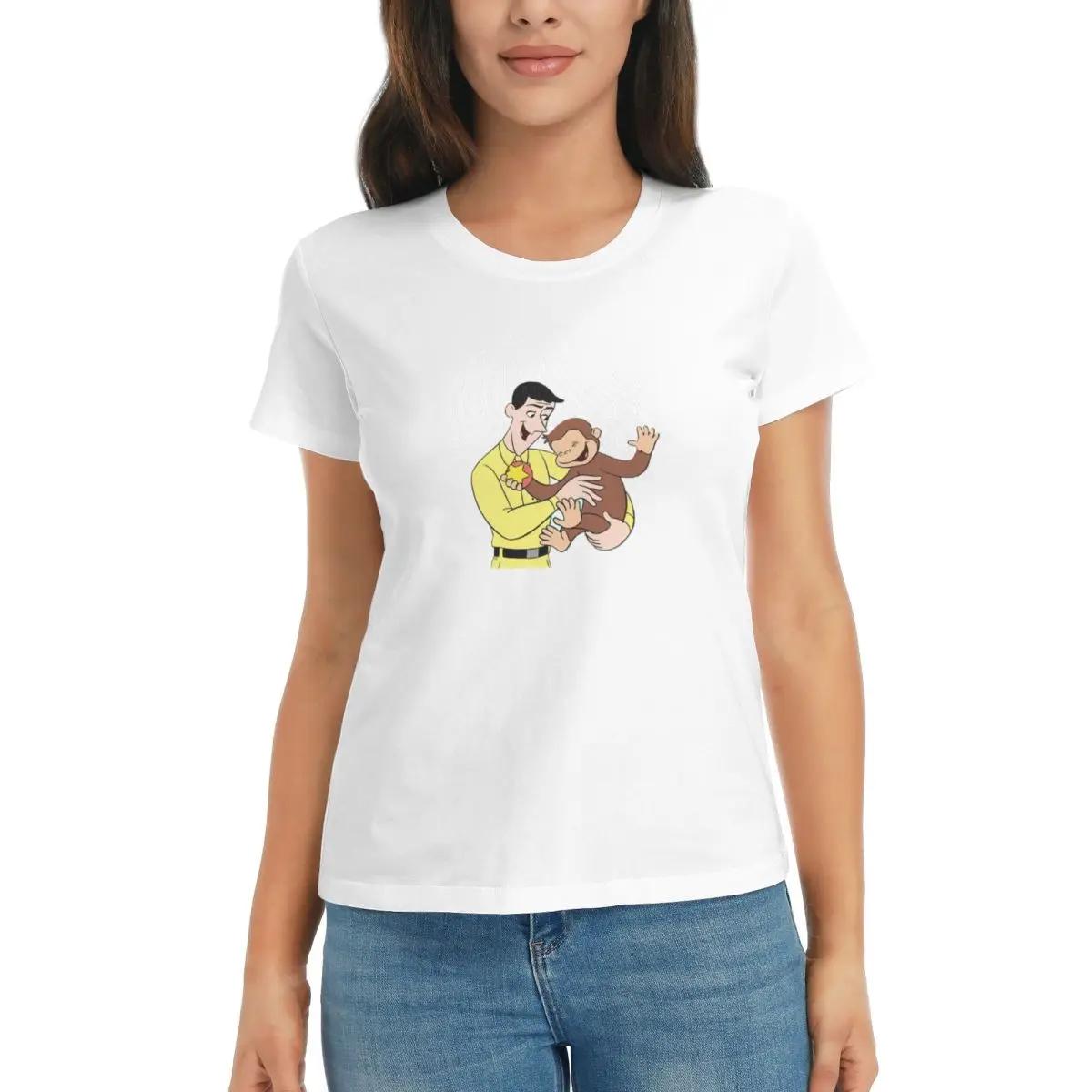 

Women TShirt Curious George Summer Short Sleeve Tees Crew Neck Cotton T Shirts Clothes Tops Streetwear S