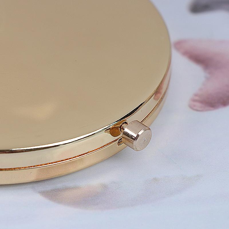1Pc Exquisite Portable  Folded Makeup Cosmetic Mirror Magnifying Universal Vintage Alloy Compact Pocket Mirror