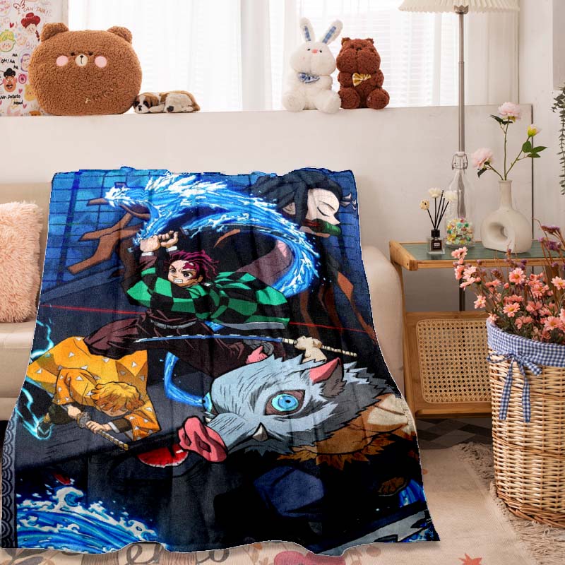

The Anime-themed Kimetsu No Yaiba Blanket Is Perfect for Naps, Sofas, Living Rooms, Offices, Bedrooms, and Other Similar Spaces. 100x150cm