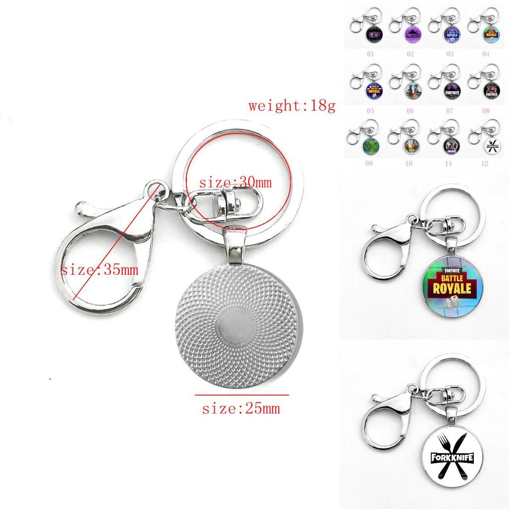 Cabochon Printing Laser Keychain Stainless Steel Key Holder Ring Key