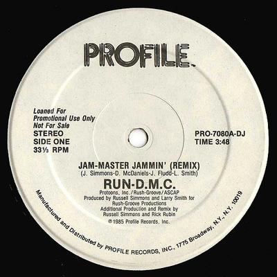 12-Zoll Schallplatte RUN-DMC - Jam Master Jammin' (Remix) PRO7080A Profile Records 1985 US Rap & Hip-Hop/R&B Gebraucht