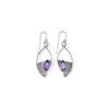 Natural Amethyst Dangle Earrings In Textured 925 Sterling Silver – Handmade Boho Chic Drop Earrings, Dainty Earrings for Women & Girls by ZIVORI