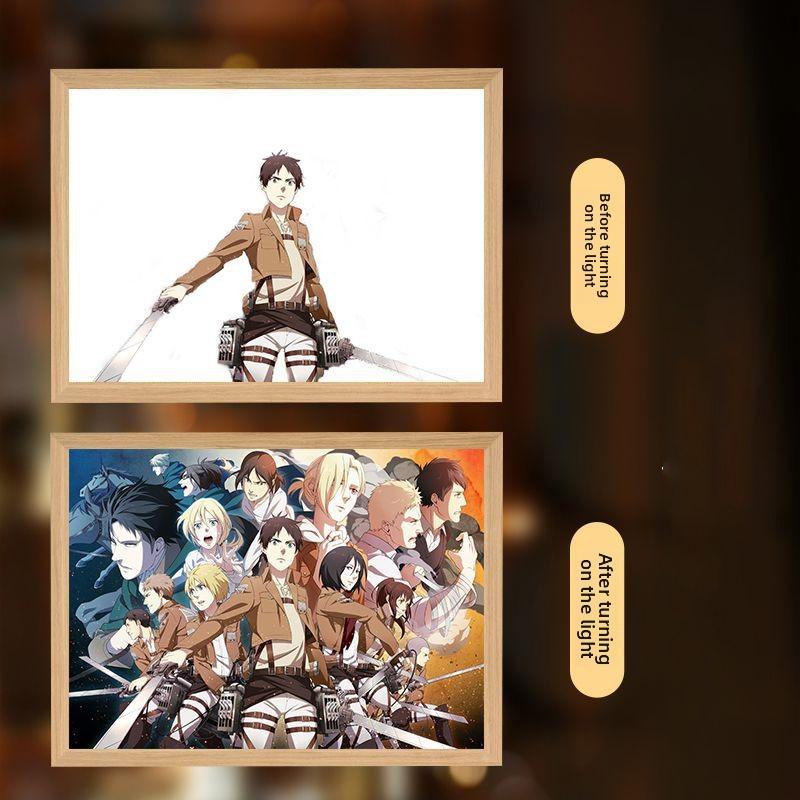 

23см/9.06дюйма Светопись Оригинальность Аниме Периферия Ночник Мультяшный Декор Комнаты Поделки Подарок на День Святого Валентина Светящиеся Игрушки USB 23x17cm