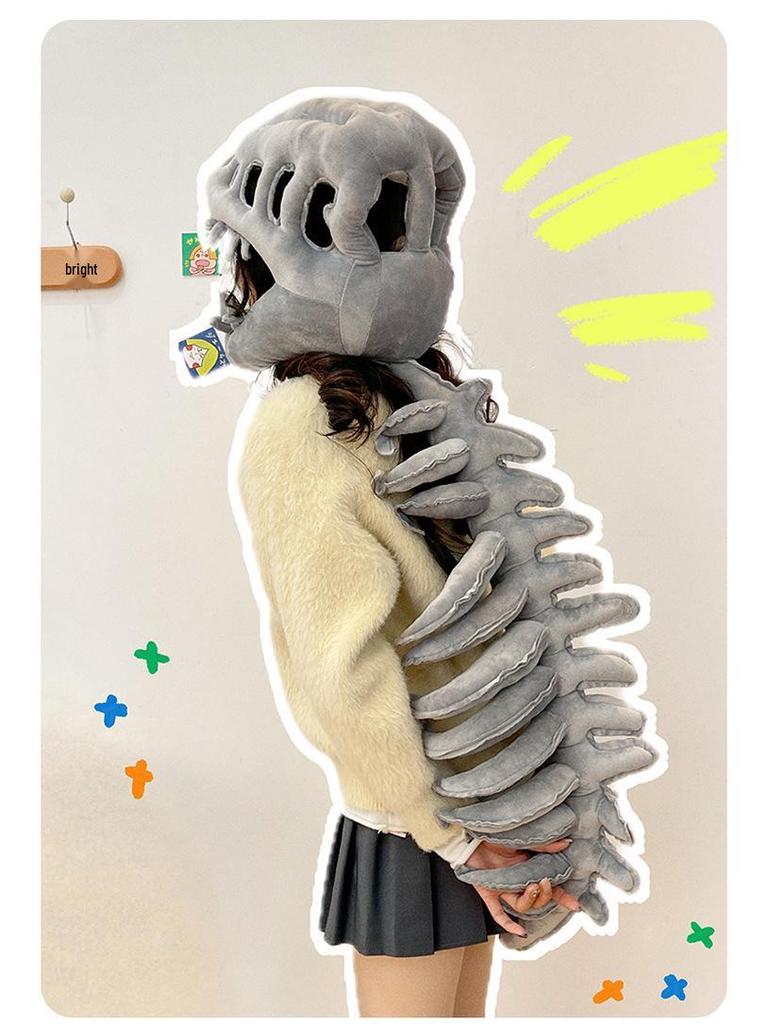 Lu Han Dinosaur Plush: Funny Skeleton Hat & Mask