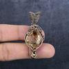 Natural Morganite Gemstone Handmade Copper Wire Wrap Jewelry Pendant 2.17" t6T55