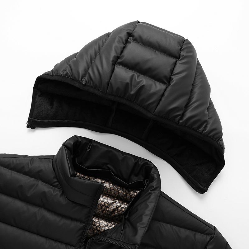 Light Clothing Cotton Jacket Men's Winter Hit The Colour Removable Cap Comfortable and Versatile Jacket Thickened Top Coat Jacket