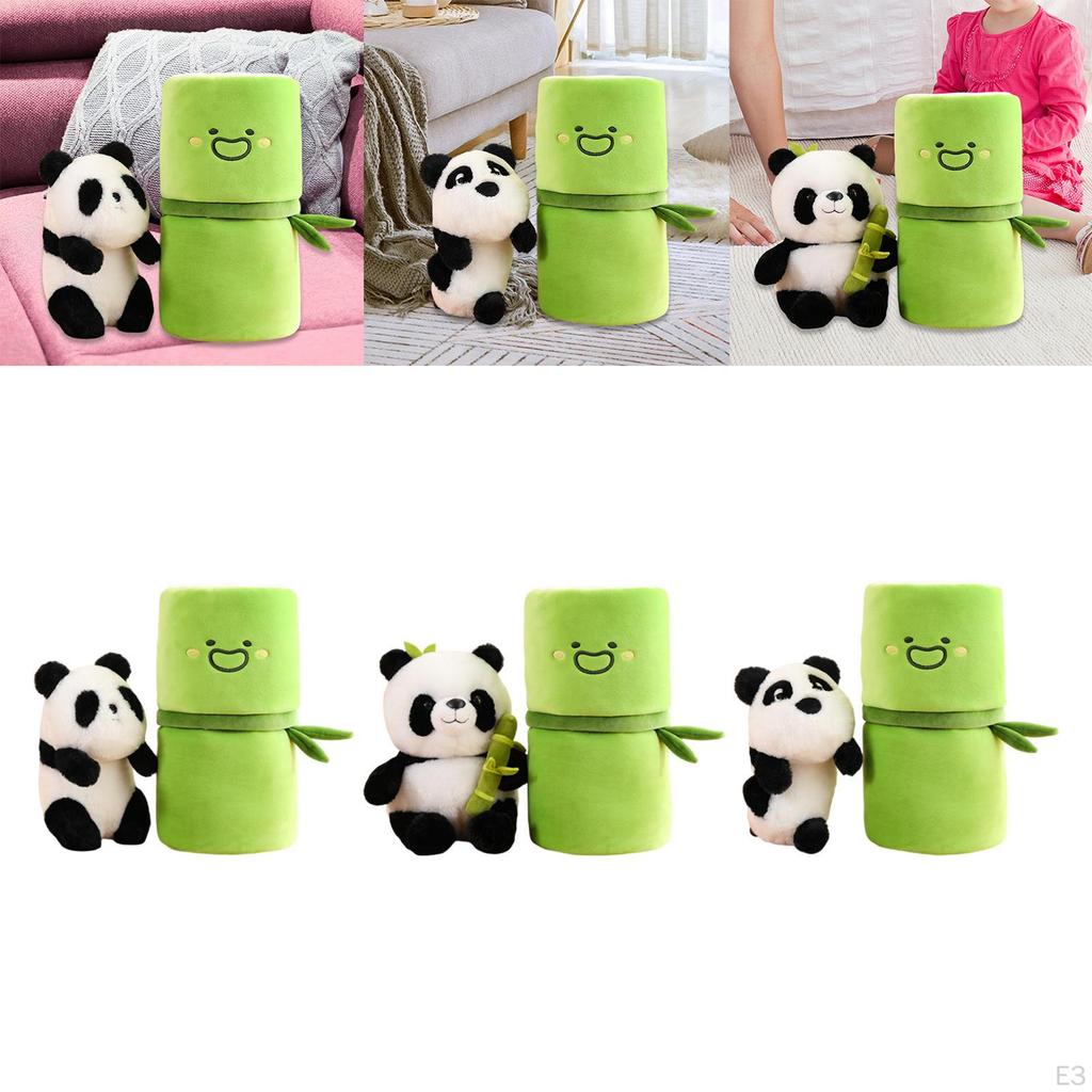 Adorable Bamboo Tube Panda Plush Toy for Home Decor and