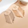 Metal Fringed Ear Hanging Without Ear Piercing Design, Sexy Spice Girl Style Exaggerated Cone Earrings