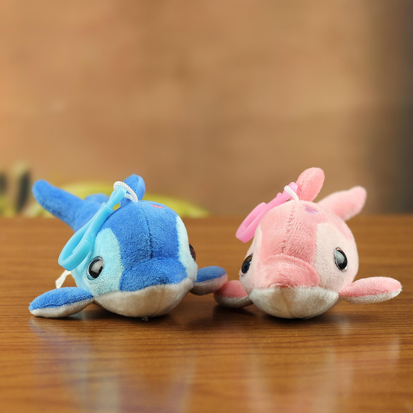 Photos - Soft Toy 30pcs/lot 12cm Cute Dolphin Plush Toy keychain Pink Sea Animal Doll bag charm gifts