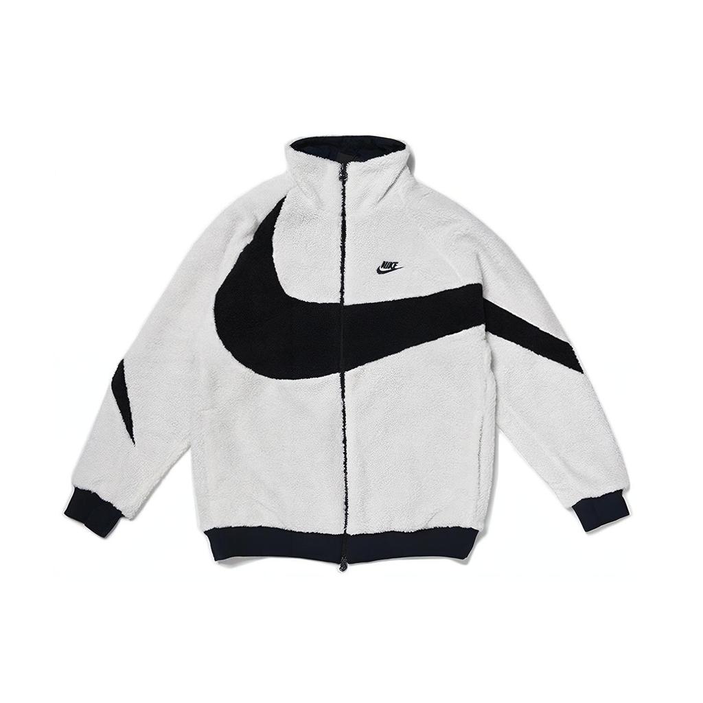 Nike Oboustranná bunda Boa s velkým Swooshem Asijské velikosti Bílá Černá BQ6546-114
