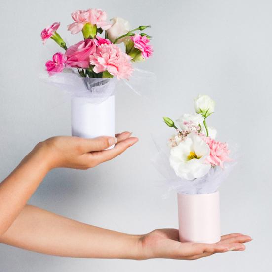 3Pcs Flower Packaging Box Set Round Flower Box Elegant DIY Box for Valentine's Day Wedding Decoration