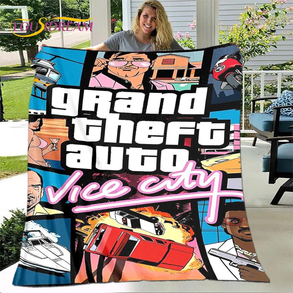 Grand Theft Auto GTA Game Gamer Soft Plush Blanket,Flannel Blanket Throw Blanket for Living Room Bedroom Bed Sofa Picnic Cover