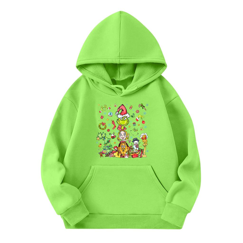 Child Fashion Lightweight Long Sleeve Pullover With Pockets Print Hoodie