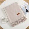 Solid Color Imitation Cashmere Warm Scarf Women's Four Seasons Can Be Used with Outer Shawl Fringed Versatile Scarf