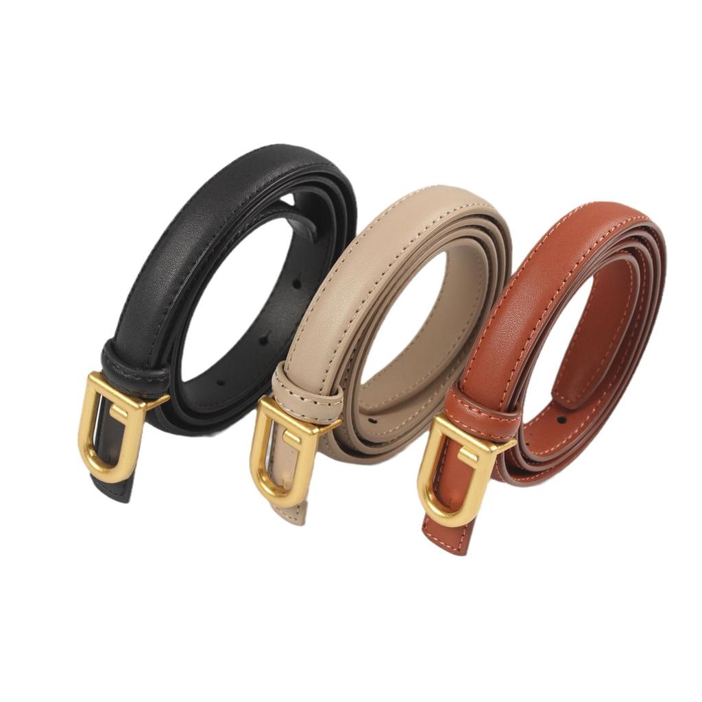 Women'S Leather Thin Belt Decorative Shirt Waist Seal With Dress Suit Waist (2Cm 8 Colors Optional)