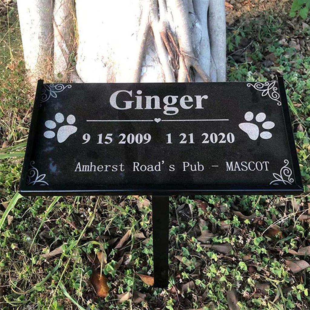 Wrought Iron Tombstone  Holder, Lover Memorial Stone Holder, Pet Memorial Nameplate Pile, Metal Sign