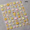 Cartoon Cute Bear Pudding Pretzel Bread Croissant Cookies Shiny 3D Self Adhesive Nail Art Stickers Bakery Lovely Manicure Decals