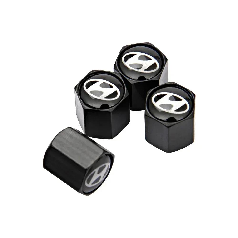 4pcs Car Styling for Hyundai Santa Genesis Tiburon Elantra Accent Sonata I35 I20 I30 Azera Wheel Valve Caps Tire Stem Dust Cover E5
