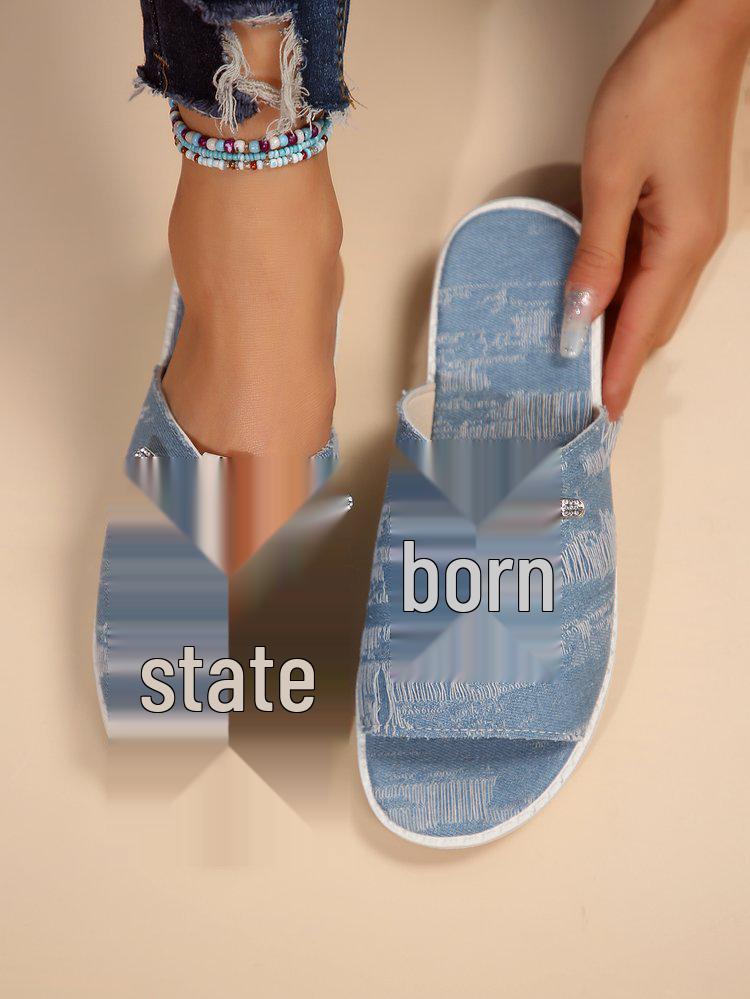 2024 Summer Plus Size Women s Tassel Canvas Flat Slip-On Moccasin Sandals 37