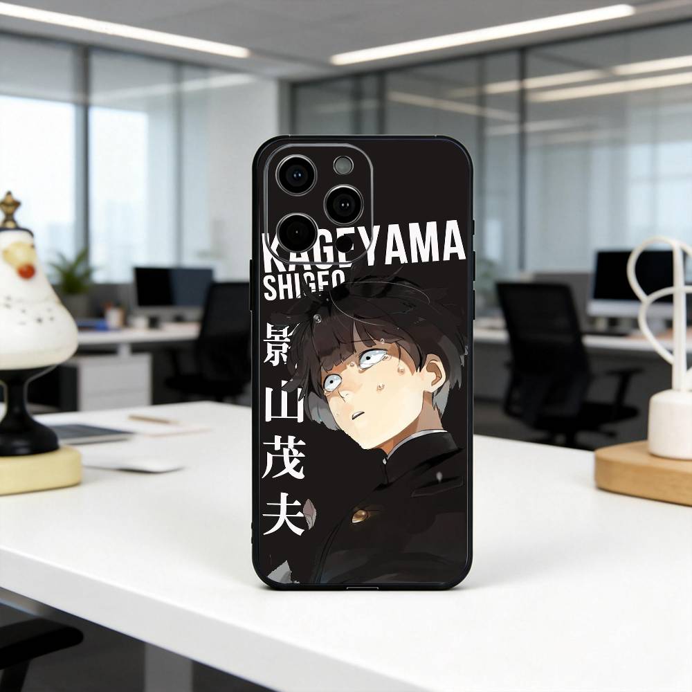 Mob P-Psycho 100 Shigeo K-Kageyama Phone Case For iPhone 17, 16,15,14,13,12,11 Plus,Pro Max, Others Soft Black Cover