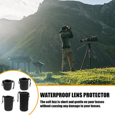 Torba na obiektyw z neoprenu, pokrowiec na obiektyw aparatu DSLR, wodoodporna, odporna na wstrząsy, torba na biodro, uchwyt na obiektyw, cylinder z wewnętrzną ochroną futra, torba do przechowywania obiektywu aparatu