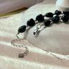 Retro High Quality Natural Black Agate Niche Simple Clavicle Chain Atmosphere Necklace