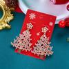 Colorful Rhinestone Drop Ear Drop Dangle Crystal Xmas Studs Christmas Tree Earrings  Fashion Women